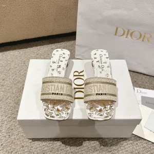 Reps Dior Slippers Red Genuine Leather Cowhide Spring Summer