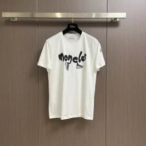 Designer Moncler Short-Sleeved T-Shirt Color Cotton Pure Mesh