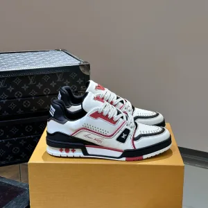 High Quality Super Clone Louis Vuitton Sneakers Red Rubber Outsole