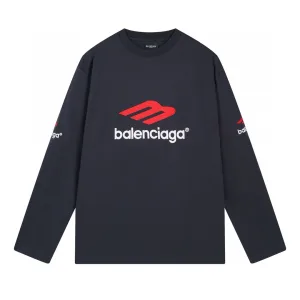 Designer High Quality Balenciaga Long-Sleeved Red Cotton Summer Embroidery