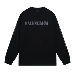 AAA Balenciaga Long-Sleeved Ash Cotton Pure Embroidery