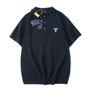 Aaa High Quality Prada Velvet Short-Sleeved Polo Shirt