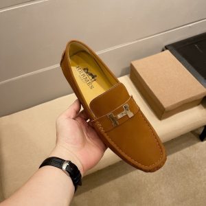 Luxury Hermès Cowhide Leather Shoes