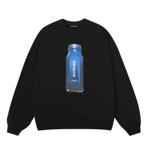 High Quality Super Clone Balenciaga Sweatshirt Blue Cotton Long-Staple Spring Autumn