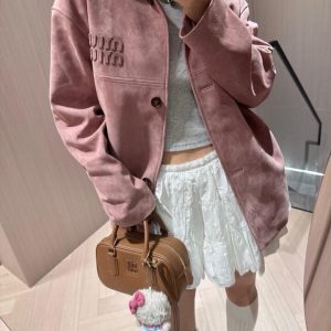 1:1 Miu Miu Suede Outerwear