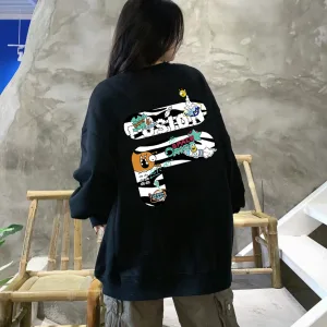 Reps High Quality Fila Sweatshirt Black Cotton Xinjiang Spring Autumn