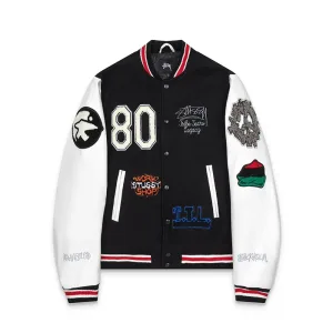 Super Clone Our Legacy Leather Jacket Red Denim Embroidery
