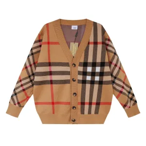 High Quality Burberry Overcoat Red Cotton Wool Color Blocking