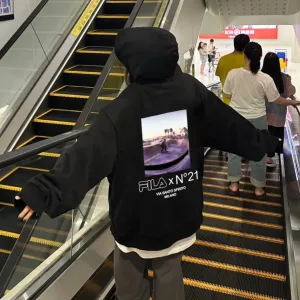 Reps Luxury Fila Hoodies Black Cotton Fleece Winter