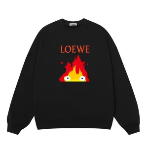 Designer Loewe Sweatshirt Blue Cotton Long-Staple Spring Autumn
