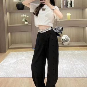 High Quality Luxury Miu Miu Iron Trousers