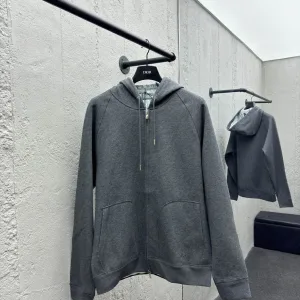 Super Clone Luxury Dior Outerwear Blue Cotton Wool Cashmere Velvet Jacquard High-Quality Materials