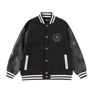 Luxury Chrome Hearts Leather Baseball Uniform