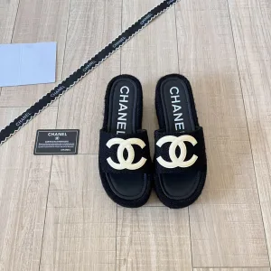 High Quality Chanel Platform Sandals Ash Eva Genuine Leather
