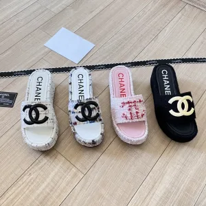 Luxury Chanel Platform Sandals Ash