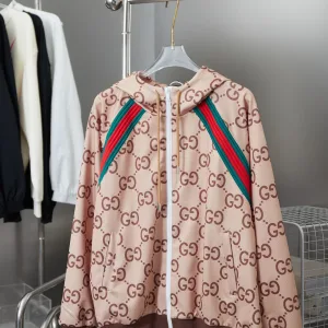 Super Clone Gucci Jacket Red Cotton Denim Side Pockets