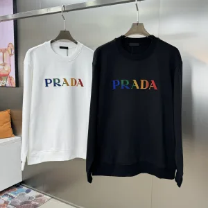 AAA Designer Prada Sweatshirt Red Cotton Pure
