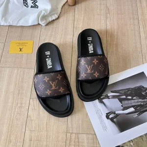 Reps Louis Vuitton Slippers Ash Genuine Leather