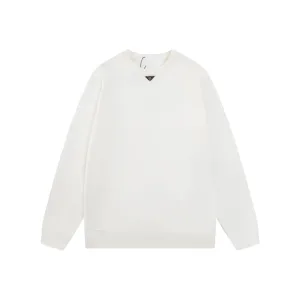 AAA Prada Short-Sleeved Shirts Ash Cotton Ribbed Fabric Neckline Stitching Embroidery