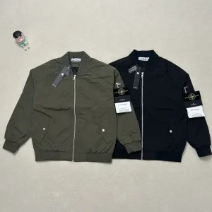 High Quality AAA Stone Island Jacket Red Polyester Exquisite Workmanship Street Style Autumn