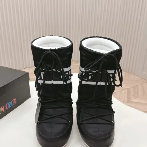 AAA Victoria Beckham Snow Boots Red Silk Nylon Rubber Autumn Winter