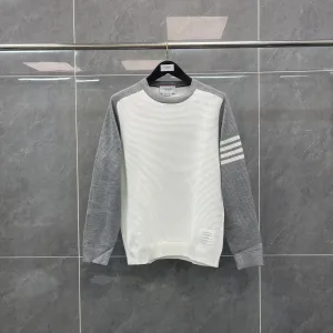 Designer Luxury Thom Browne Long-Sleeved Shirts Red Mesh Spring Summer