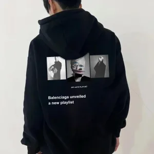 Reps Designer Balenciaga Hoodie Red Cotton Fleece Winter