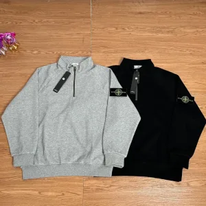 Luxury Designer Stone Island Hoodie Ash Cotton Pure Exquisite Workmanship Street Style