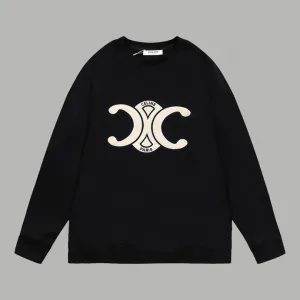 Luxury Celine Sweatshirt Red Cotton Pure Plain Weave Embroidery
