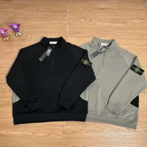 Luxury High Quality Stone Island Hoodie Ash Cotton Pure Fleece Exquisite Workmanship Street Style Patch