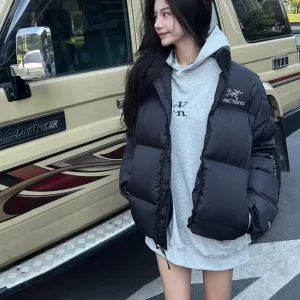 Luxury Super Clone Archaeopteryx Down Jacket Red Gore-Tex Duck Woven Fabric Waterproof Membrane Enhanced Comfort Autumn Winter Early Zippered Pocket