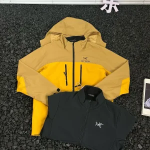 Luxury Archaeopteryx Outerwear Yellow Fleece Outdoor Windproof Autumn Winter Three-Proof Fabric