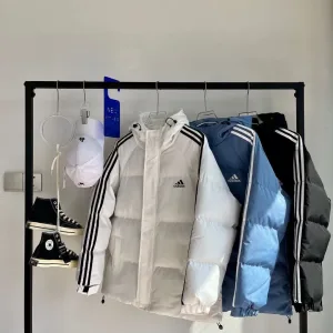 Designer Super Clone Adidas Coat Blue Cotton Down Winter