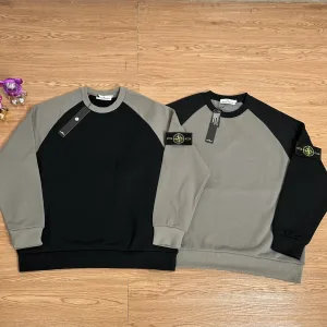 Super Clone Stone Island Sweatshirt Ash Cotton Pure Fleece Exquisite Workmanship Street Style Old Patch
