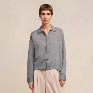High Quality Ami Long-Sleeved Shirt Red Cotton Wool Autumn Early Embroidery