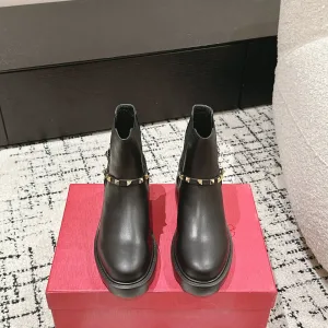 Luxury Valentino Ankle Boots Goatskin Autumn Winter