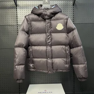 AAA Moncler Outerwear Red Duck Down Nylon Fabric Sophistication Winter Zippered Pocket