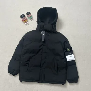 High Quality Stone Island Coat Red Cotton Thick High-Density Fabric Exquisite Workmanship Street Style Winter