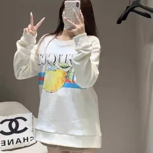 Reps Gucci Long-Sleeved Ash Cotton Combed Simple And Elegant Autumn