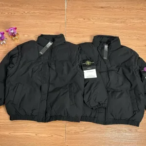 Luxury AAA Stone Island Vest Black Cotton Down High-Density Fabric Exquisite Workmanship Street Style Winter