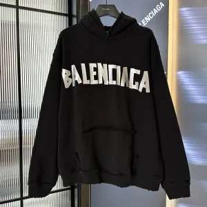 AAA Balenciaga Hoodie Ash Cotton Pure Adhesive Mesh Autumn Winter