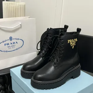 Luxury Reps Prada Dr. Martens Boots Silk Nylon Sheepskin Cowhide Mesh Rubber Lace