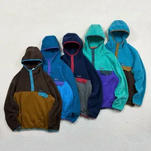 High Quality AAA Patagonia Sweater Green Nylon Fleece Outdoor Color Blocking Side Pockets