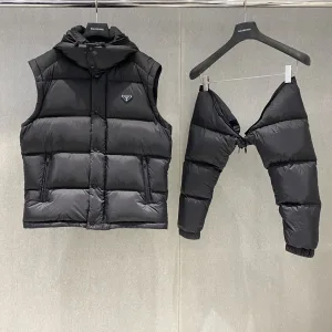 Designer Prada Outerwear Black Goose Down Sheepskin Cowhide Winter