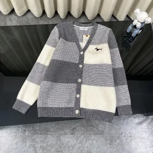 High Quality AAA Thom Browne Sweater Red Wool Cashmere Blend Down Satin Autumn Winter