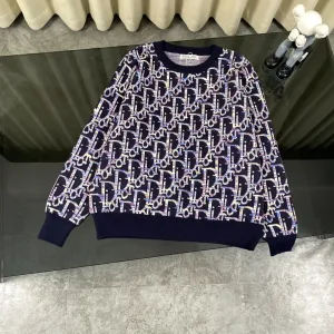 Luxury Designer Dior Sweater Red Cotton Wool Down Jacquard