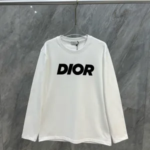 Reps AAA Dior Long-Sleeved T-Shirt Red Cotton Long-Staple Modal Winter