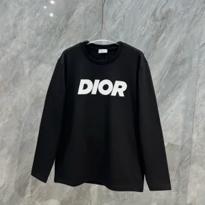 Super Clone Luxury Dior Long-Sleeved T-Shirt Red Cotton Long-Staple Modal Winter