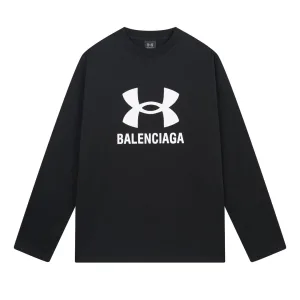 High Quality Designer Balenciaga Long-Sleeved Ash Cotton Pure Embroidery