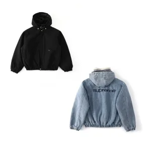 Designer Reps Supreme Outerwear Blue Down Denim Autumn Winter And